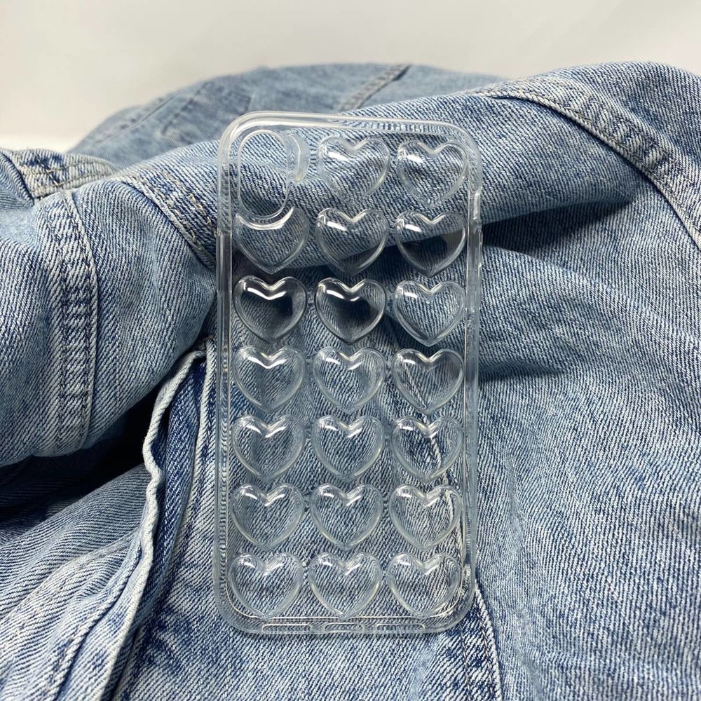 iPhone XS Max Case Clear 3D Heart Cover NEW